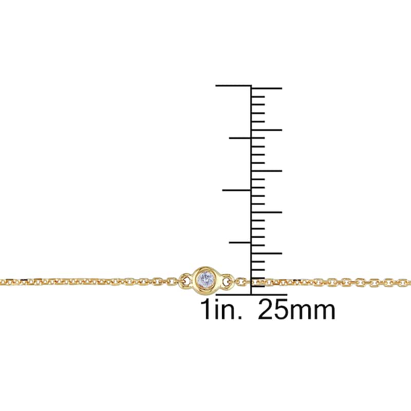 Miadora Signature Collection 14k Yellow Gold 1/4ct TDW Diamond Circle Station Necklace - White
