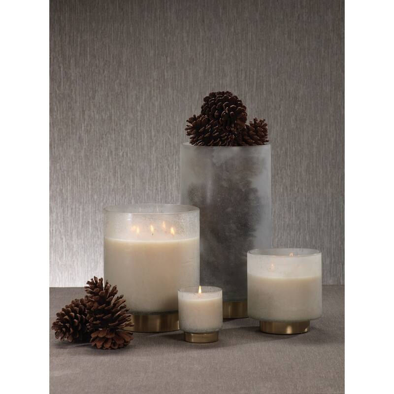"Cortina" Large Glass Candle Jar, Tobacco Flower Scent, White