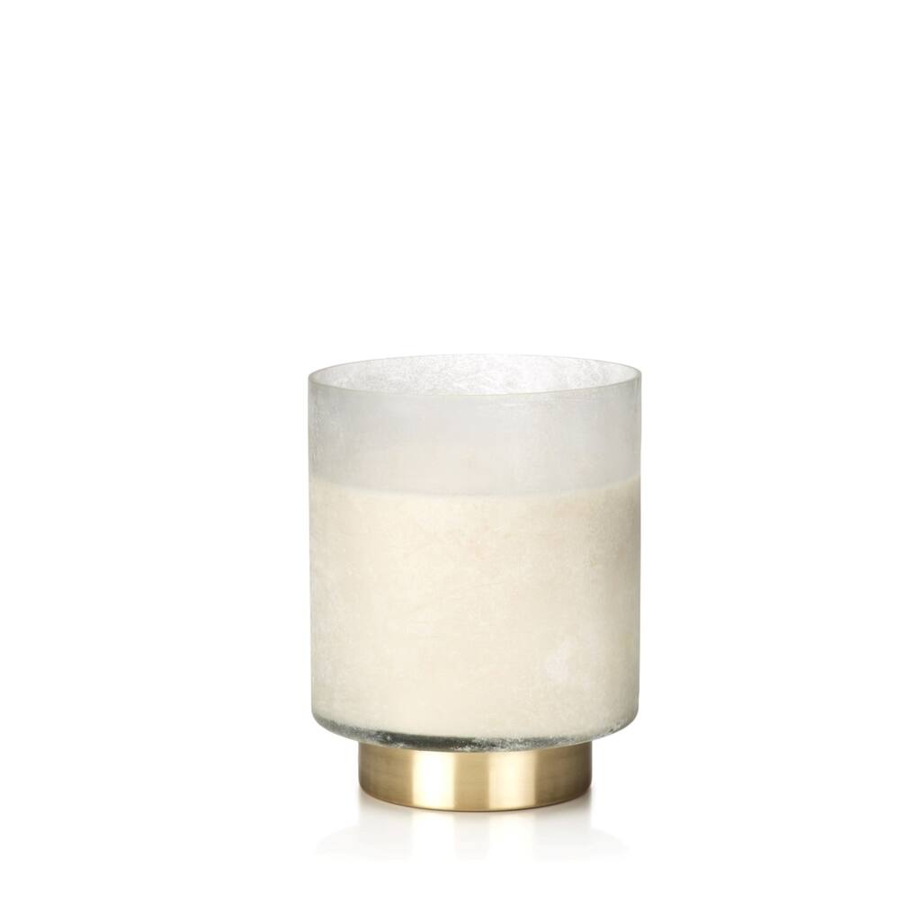 "Cortina" Large Glass Candle Jar, Tobacco Flower Scent, White