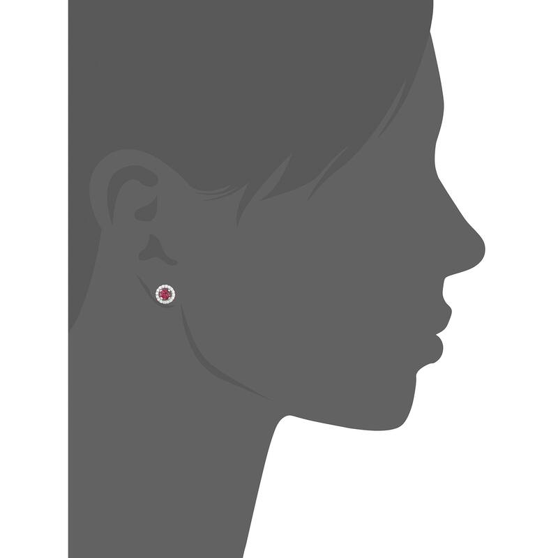 Pinctore Sterling Silver Topaz Stud Earrings