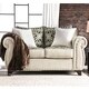 preview thumbnail 1 of 8, Furniture of America Sigg Traditional Linen Nailhead Padded Loveseat