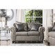 preview thumbnail 6 of 8, Furniture of America Sigg Traditional Linen Nailhead Padded Loveseat