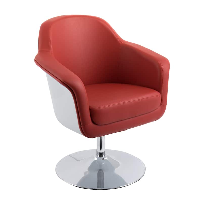 CorLiving Modern Bonded Leather Accent Chair - red/white