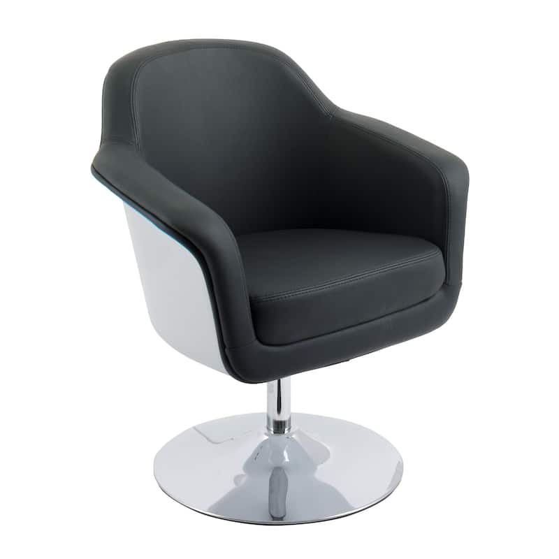 CorLiving Modern Bonded Leather Accent Chair - Black/White