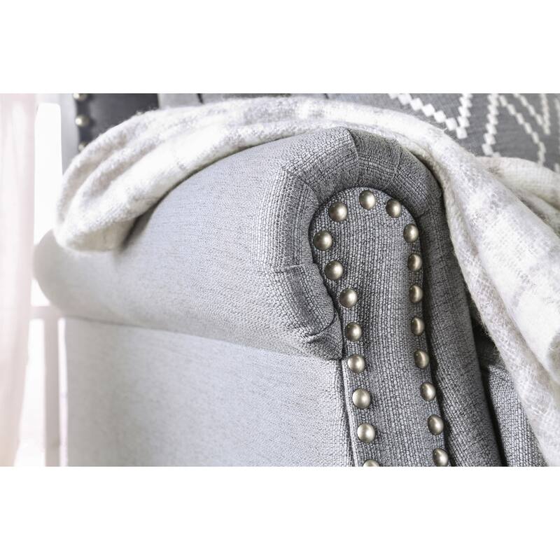 Deri Transitional Fabric Nailhead Padded 2-Piece Sofa Set by Furniture of America