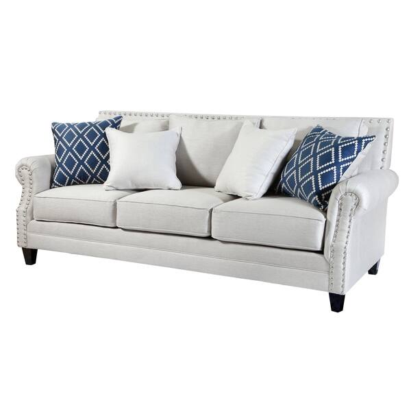 Shop Furniture Of America Deri Contemporary Fabric Nailhead Sofa