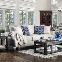 Furniture of America Ferisen Contemporary Linen-like Sofa