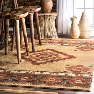 Southwestern 7x9 10x14 Rugs For Less Nuloom Southwestern Tribal Diamond Solid Beige Rug 8 X 10
