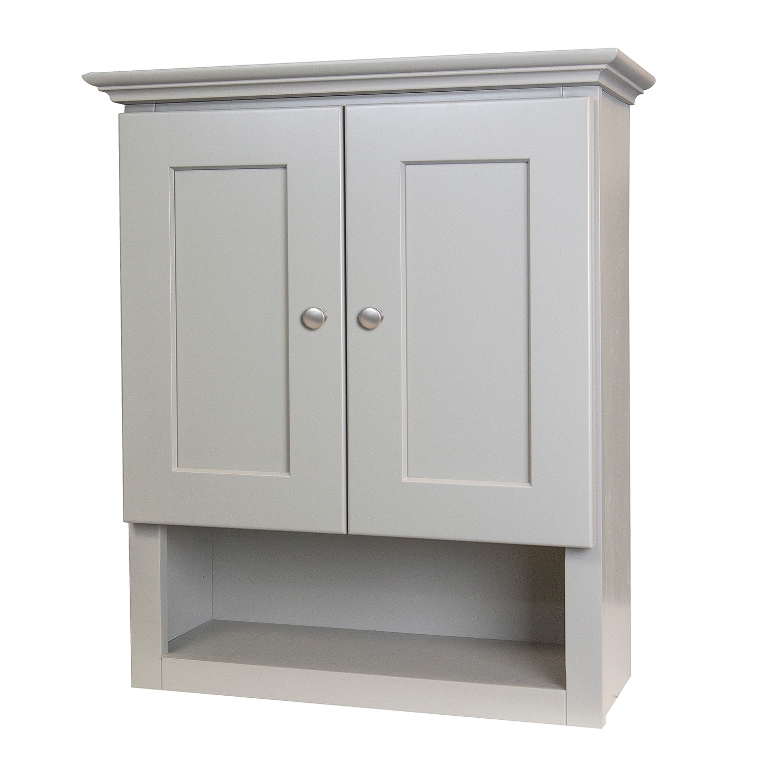 Shop Grey Shaker Bathroom Wall Cabinet N A On Sale Overstock 17373450