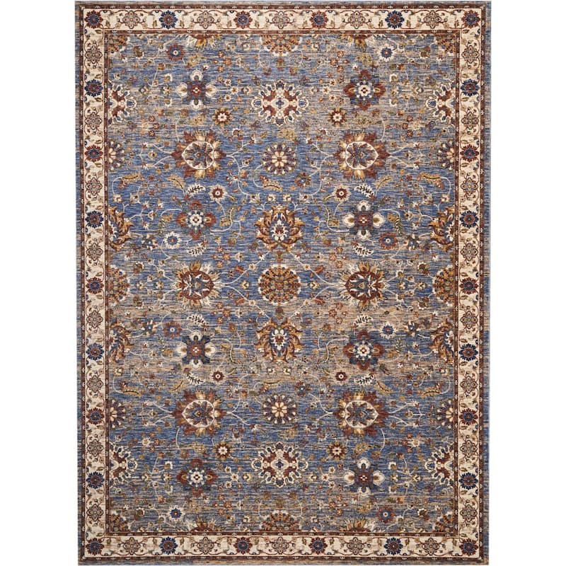 Nourison Reseda Traditional Floral Border Area Rug - 8'3' x 11'6" - Blue/Multi - Runner/Rectangle