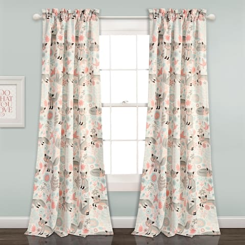 Lush Decor Pixie Fox Room Darkening Window Curtain Panel Set - 52"W x 84"L - 52"W x 84"L