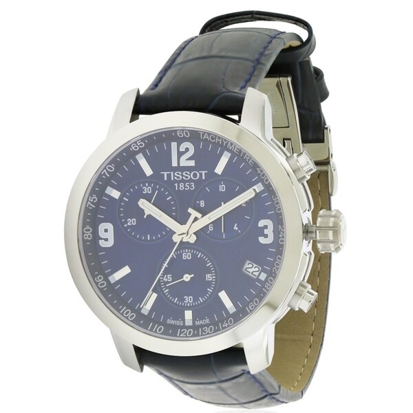 tissot prc 200 chronograph blue dial men's watch