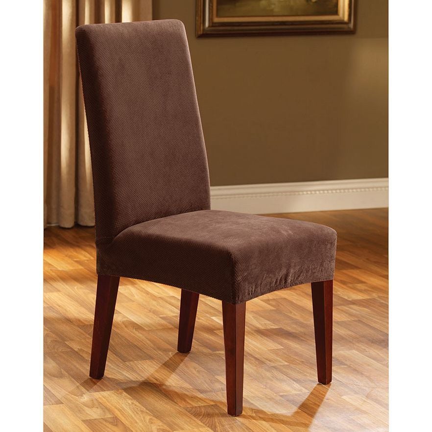 stretch pique short dining room chair slipcover