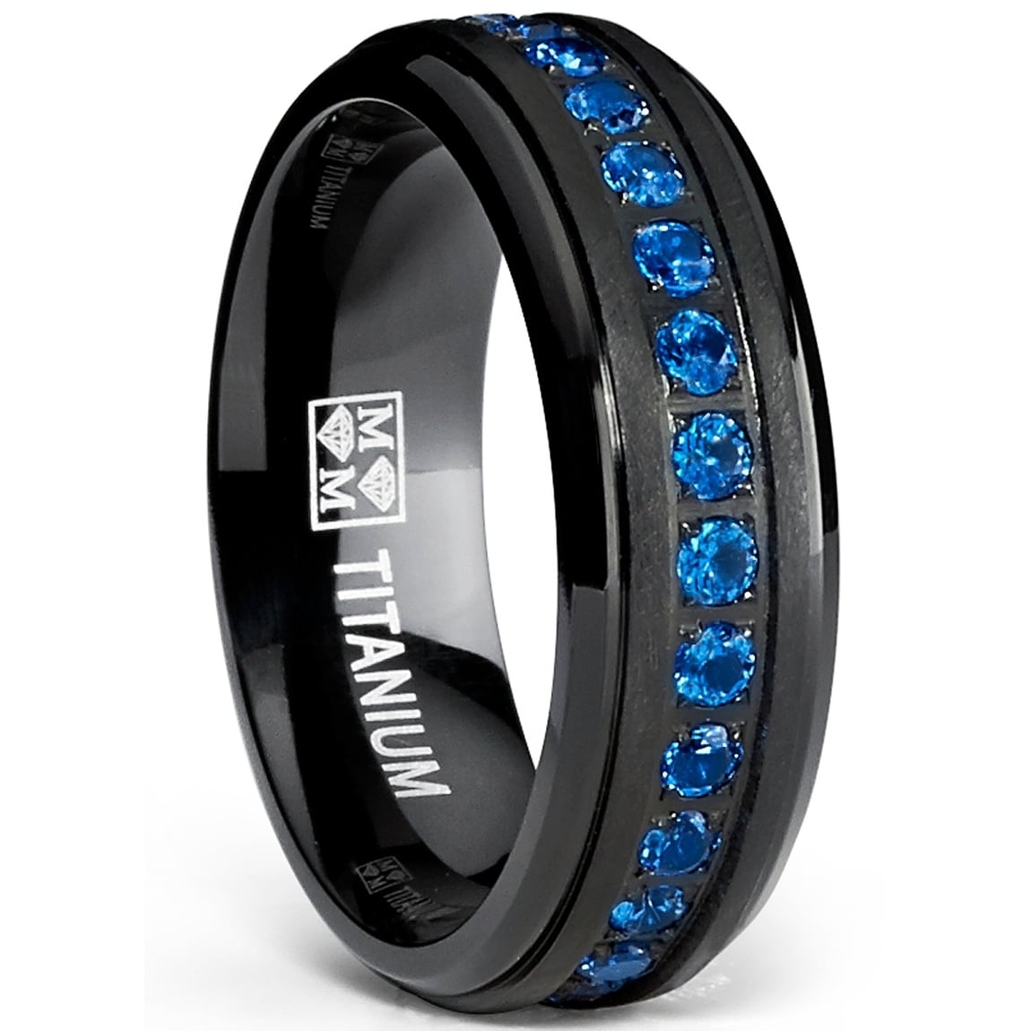 6 Blue Titanium Wedding Bands