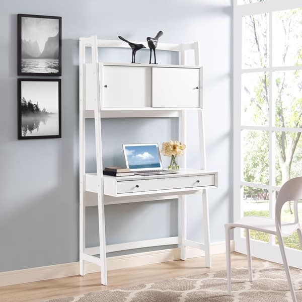 Shop Crosley Furniture Landon White Wood Wall Desk Overstock