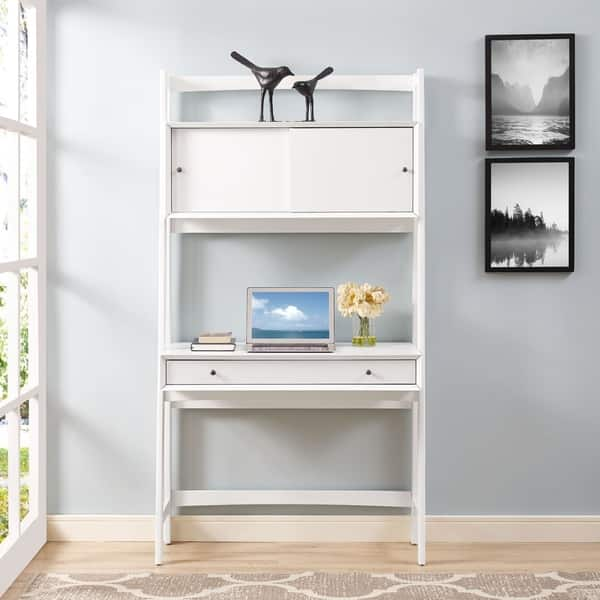 Shop Crosley Furniture Landon White Wood Wall Desk Free Shipping