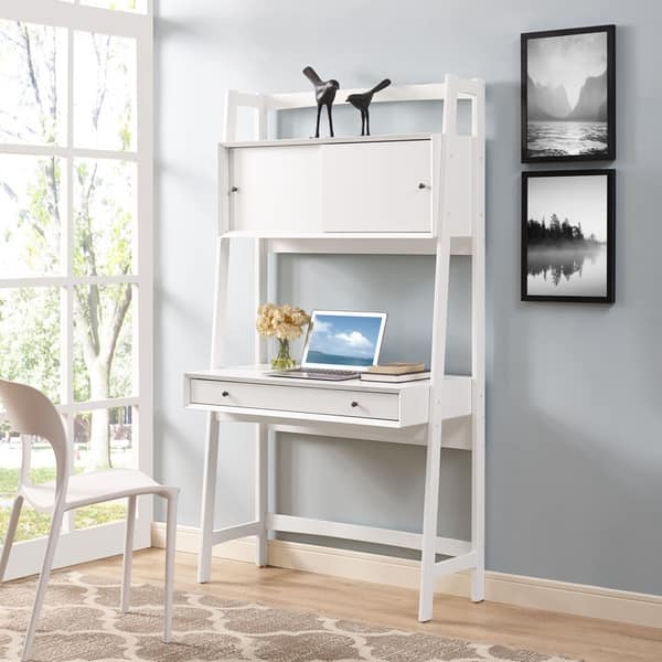 Shop Crosley Furniture Landon White Wood Wall Desk Free Shipping