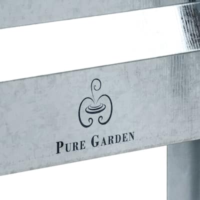 Raised Garden Bed Plant Holder Kit With Adjustable Galvanized Iron by Pure Garden 21 L x 9.5" W x 5.5 H - 21 x 9.75 x 5.5