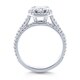 preview thumbnail 5 of 6, Annello by Kobelli 14k White Gold 1-1/2ct TGW Cushion Colorless (D-E-F) Moissanite and Diamond Halo Bridal Set