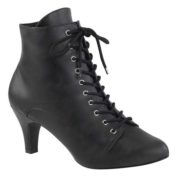 lace up kitten heel booties