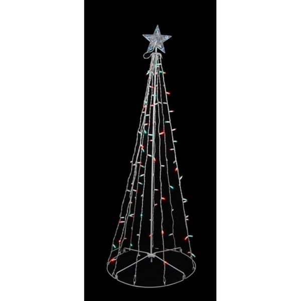 5' Red & Green LED Lighted Outdoor Twinkling Christmas Tree Yard Art ...