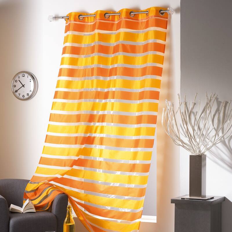 Evideco Striped Sheer Curtain Panel Colorado - 55 x 95 - 55 x 95