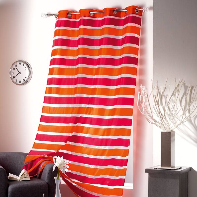 Evideco Striped Sheer Curtain Panel Colorado - 55 x 95 - 55 x 95