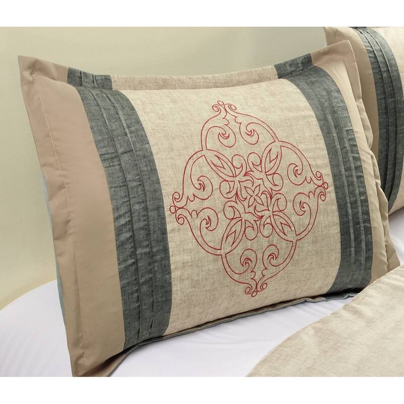 Porch & Den Hallie Polyester Microfiber 7pc Comforter Set - Mocha
