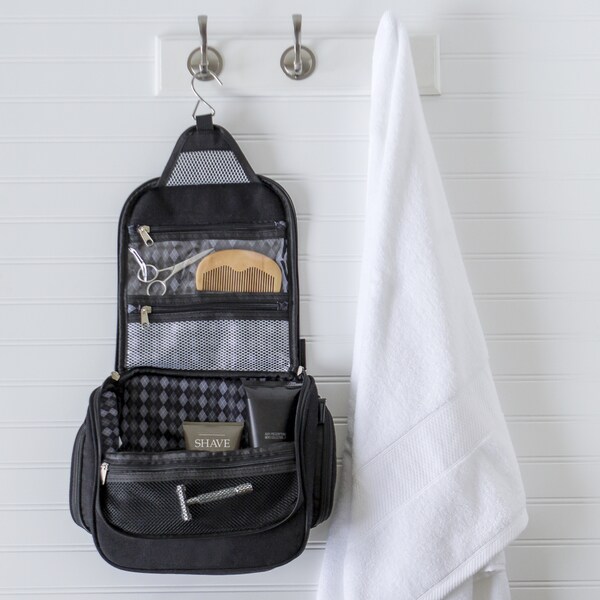 personalized hanging toiletry bag for him