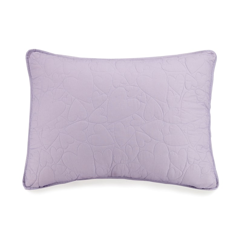 Urban Playground Heart Cotton Quilt Set with 2 Decorative Pillows
