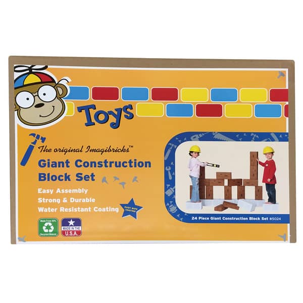 slide 2 of 2, Smart Monkey Toys Giant Construction Block Set, 24 Pieces