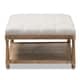 preview thumbnail 4 of 5, French Country Beige Linen Rectangular Ottoman by Baxton Studio