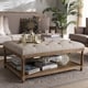 preview thumbnail 1 of 5, French Country Beige Linen Rectangular Ottoman by Baxton Studio