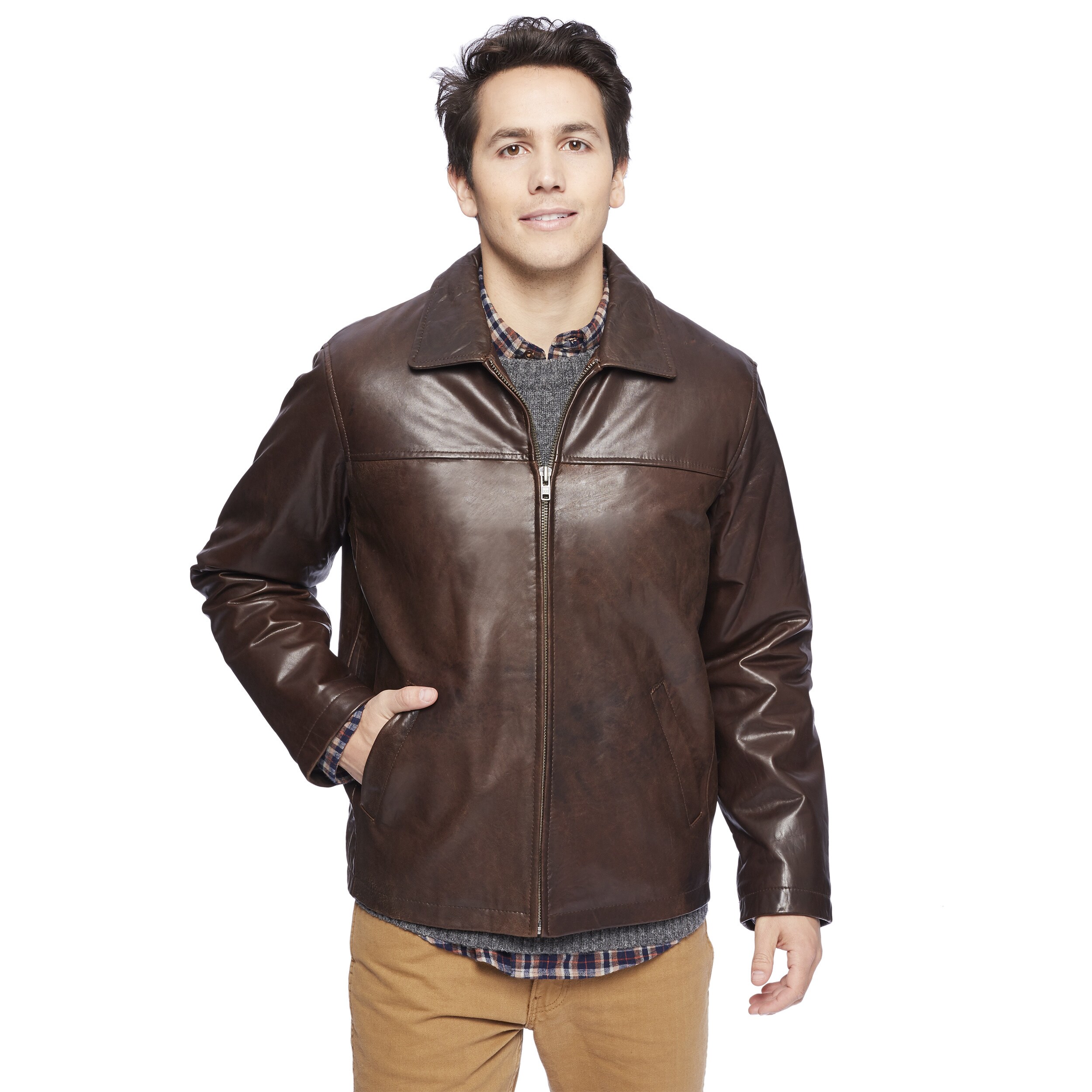 Wilda Brown New Zealand Lambskin Jacket (As Is Item) - Bed Bath