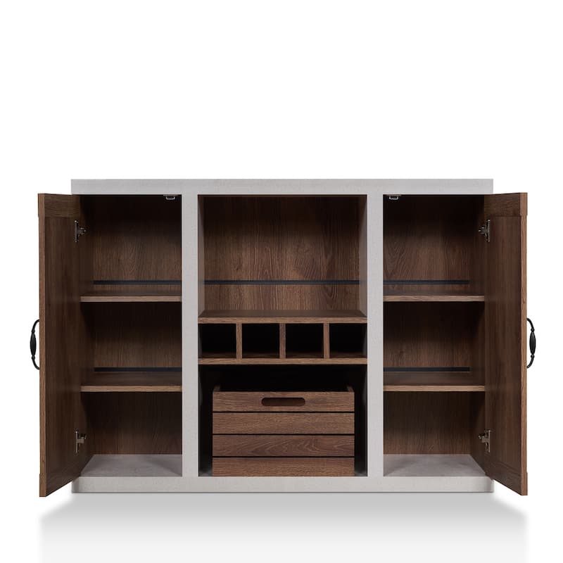 Furniture of America Xole 47-in. Rustic 7-shelf Sideboard
