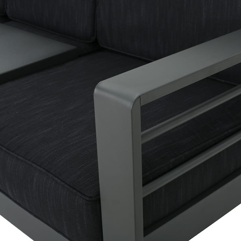Cape Coral Outdoor Aluminum 3-piece Sofa Set by Christopher Knight Home