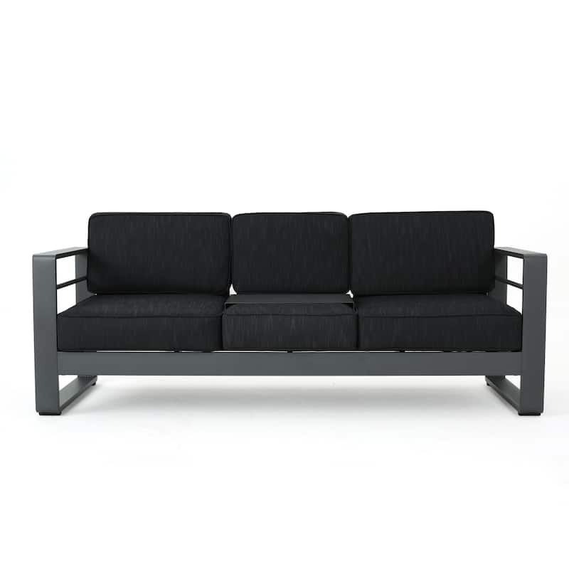 Cape Coral Outdoor Aluminum 3-piece Sofa Set by Christopher Knight Home
