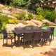 preview thumbnail 2 of 4, Bermuda Outdoor 9-piece Rectangular Wicker Aluminum Dining Set by Christopher Knight Home