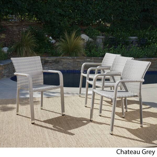 Shop Dover Outdoor Wicker Armed Stacking Chairs With Aluminum