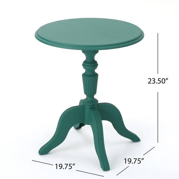 dimension image slide 2 of 3, Danish Outdoor Round Side Table by Christopher Knight Home