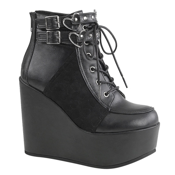 Shop Demonia POISON-105 Women's Platform Wedge Heel Lace-Up Ankle Strap ...