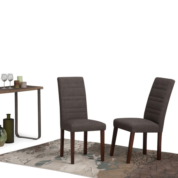 WYNDENHALL Augustus Fabric Dining Chair in Midnight Grey (Set of 2)