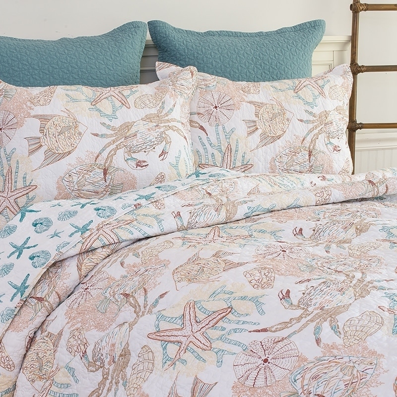 Key Biscayne Coastal Cotton Quilt Set