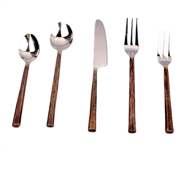 Inox Copper Antique Sundundance Design 5-piece Flatware Set. Opens flyout.