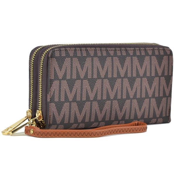 Milan Monogram Logo Double layer Zip Around Wallet