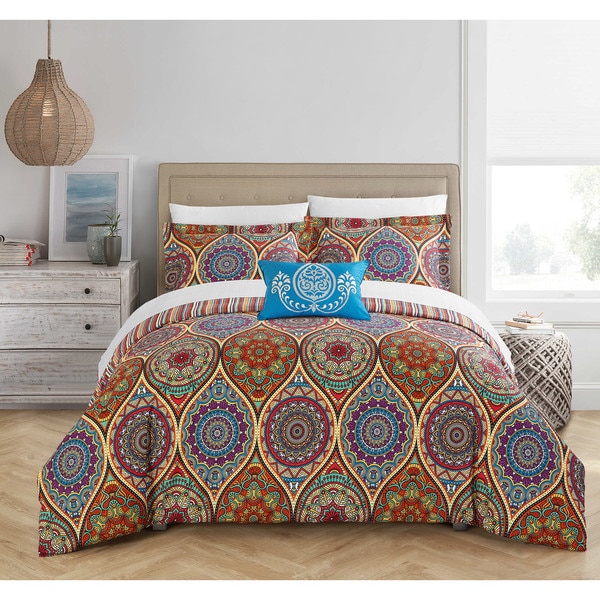 Chic Home Dael 4-Piece Reversible Globally Inspired Paisley Print Duvet Cover Set - Multi-color