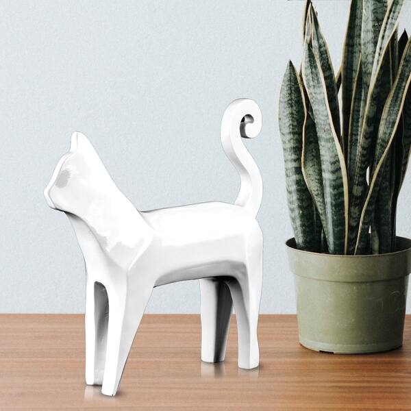 Shop American Art Decor White Resin Abstract Cat Decorative