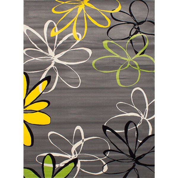 eCarpetGallery Chroma Grey Rug (5'5 x 7'8) - 5'5" x 7'8"