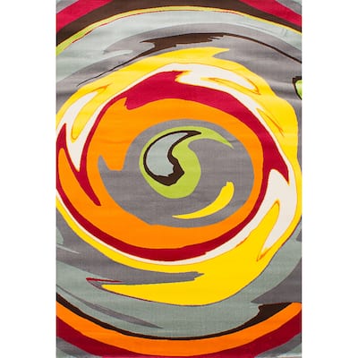 eCarpetGallery Chroma Multi, Orange, Red Rug (5'5 x 7'8) - Multi - 5'5" x 7'8"