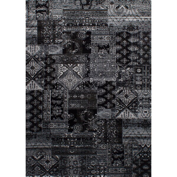 eCarpetGallery Chateau Black, Grey Rug (5'5 x 7'9) - 5'5" x 7'9"